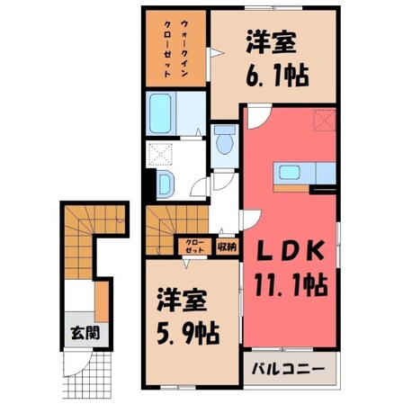 樅山駅 徒歩17分 2階の物件間取画像